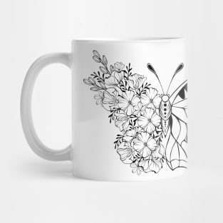 Flower Butterfly with California Poppy Mug